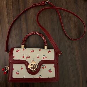 Cherry Print Red Purse